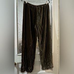 Peter Cohen 100% Silk Velvet Wide Leg Pants